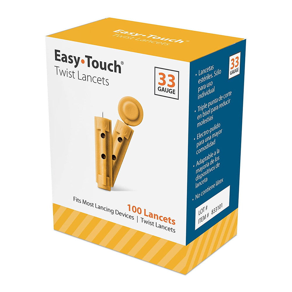 Easy Touch Twist Lancets 33 Gauge Fits Most Lancing Devices, 100 Ea